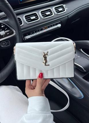 Сумочка yves saint laurent kate box white/gold6 фото