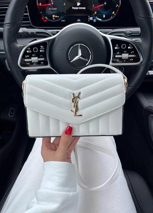 Сумочка yves saint laurent kate box white/gold5 фото