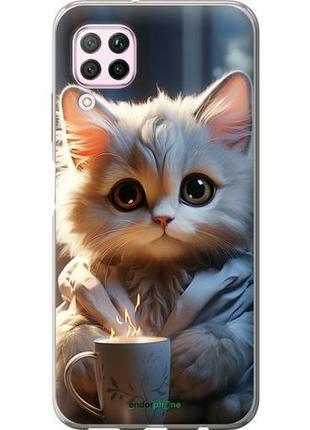 Чехол на huawei p40 lite white cat "5646u-1887-10746"