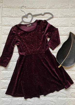 Велюрова святкова плюшева оксамитова сукня на дівчинку 8 років