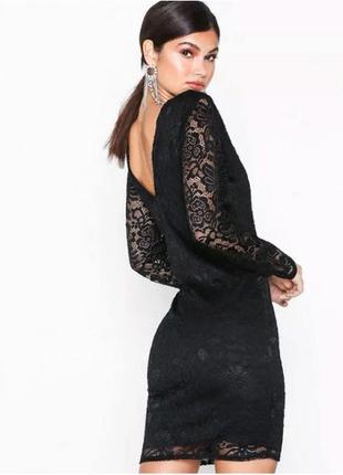 Новое чёрное гипюровое платье nly trend1 фото
