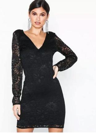 Новое чёрное гипюровое платье nly trend3 фото