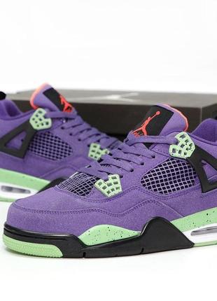 Мужские кроссовки nike air jordan 4 retro purple grey 41-42-43-45