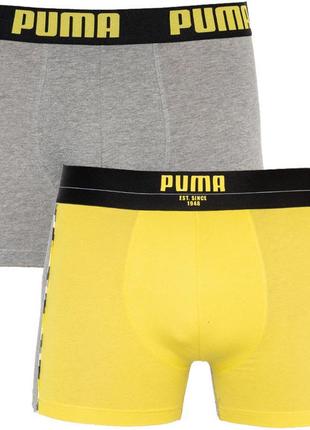 Труси-боксери puma statement boxer 2p жовтий, сірий чол m