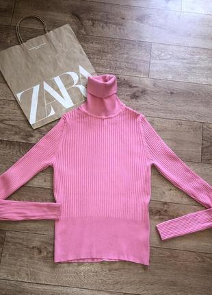 Розовий гольф в рубчик zara