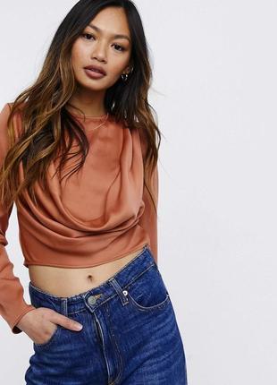 Топ укорочена блуза однотонна нарядна asos design 12/14