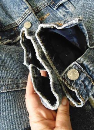 Крутецкая джинсовая куртка на шерпа флисе zara6 фото