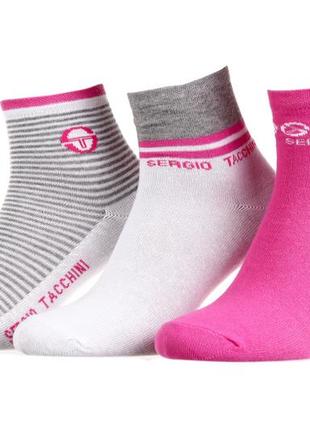 Шкарпетки sergio tacchini 3-pack рожевий, білий жін 36-41