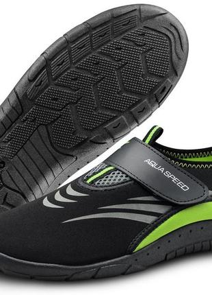 Аквашузи aqua speed ​​aqua shoe model 27a 7605 чорний, сірий, флуор уні 45