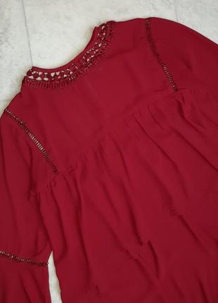 1+1=3 нарядная шифоновая блуза марсала с пышными рукавами missguided, размер 46-483 фото