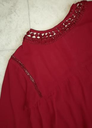1+1=3 нарядная шифоновая блуза марсала с пышными рукавами missguided, размер 46-484 фото
