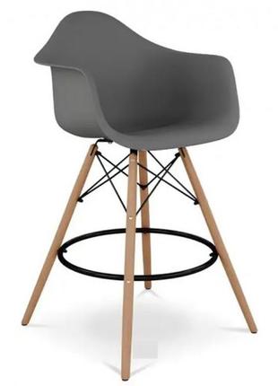 Стул тауэр вуд eames высокий барный темно-серый