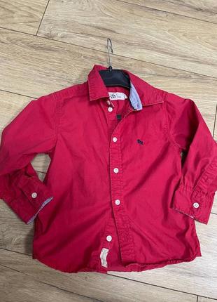 Красная детская рубашка 98 размер 2868