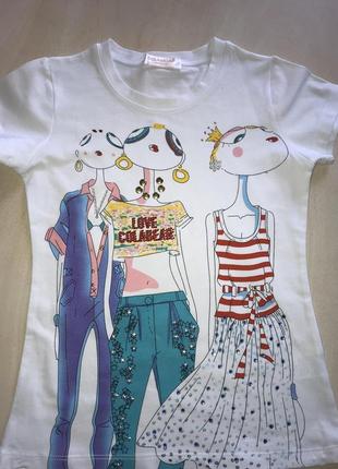 Футболка на девочку colabear 116-146р