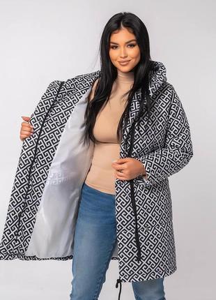 Жіноча зимова тепла куртка пальто,пуховик,пуфер,женское тёплое зимнее пальто з узорами2 фото