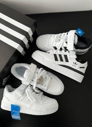 Adidas forum 84 low white / black logo5 фото