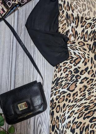 Леопардовое тонкое еластичное платье van girls #893 фото