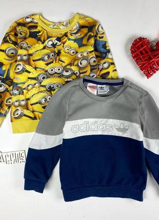 Пригодна кофта adidas 104-116см мальчик +миньон в подарок