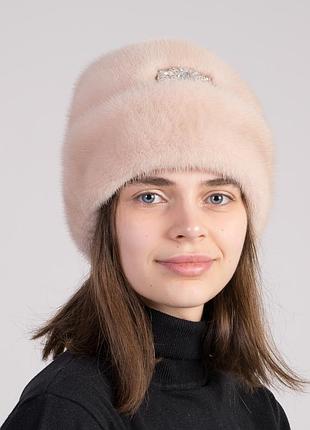 Женская зимняя норковая шапка рукавичка2 фото