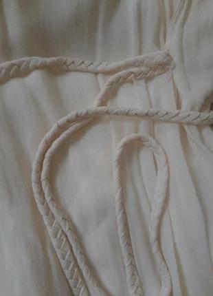 Платье в пол молочно-белое ткань натуральная крибдышин вискоза4 фото