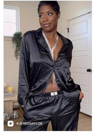 Новинка!ідея подарунка шикарна сатинова піжама зі стразами м xxl victoria's secret оригінал