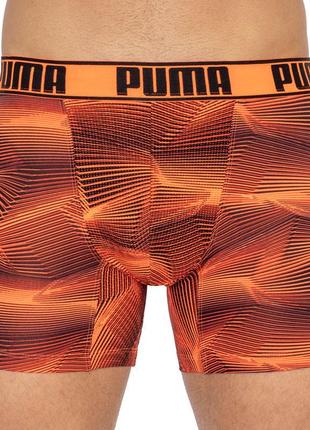 Труси-боксери puma active boxer print 2p синій, помаранчевий чол s2 фото