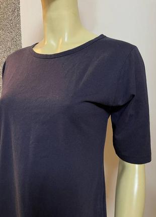 Однотонная тёмно-синяя футболка m-l 2883