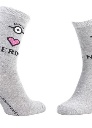 Шкарпетки minions coeur+ oeil + nerds світло-сірий жін 36-41арт 13890131-1