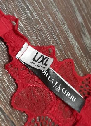 Oh la la cheri paris брендовый 🔥 яркий♥️ кружевной нейлоновый пояс для чулок р.l/xl4 фото