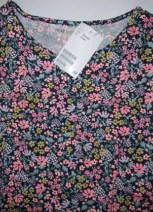 Платье трикотажное девочке в цветочный принт h&m
