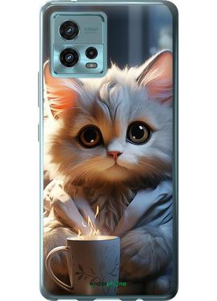 Чехол на motorola g72 white cat "5646u-2859-10746"