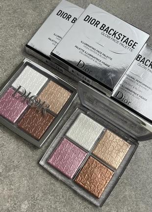 Палетка хайлайтерів dior backstage glow face palette 001