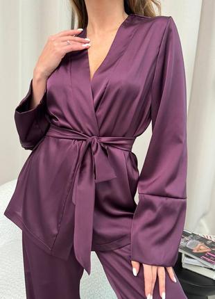 🆕 женская шелковая пижама шелк армани8 фото