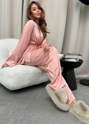 🆕 женская шелковая пижама шелк армани5 фото