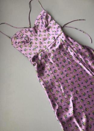 Невероятное атласное платье миди zara корсетное на защадках платья платье зара мыда размер s,m, l4 фото