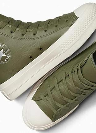 Кожаные высокие кеды размер 39,5 - 25,5 см converse chuck taylor all star lift platform leath конверс оригинал