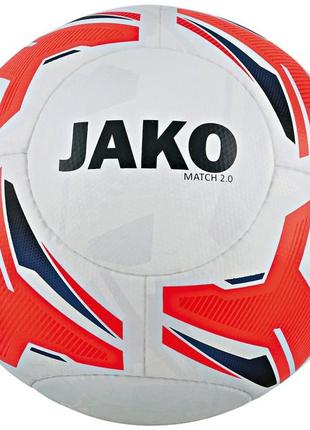 М'яч футбольний jako match 2.0 білий уні 5