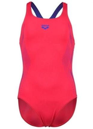 Купальник закритий для дівчат arena swimsuit swim pro back graphic рожевий діт 128см