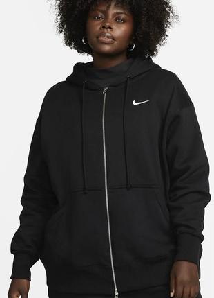 Толстовка nike sportswear phoenix fleece oversized full-zip hoodie (plus size)