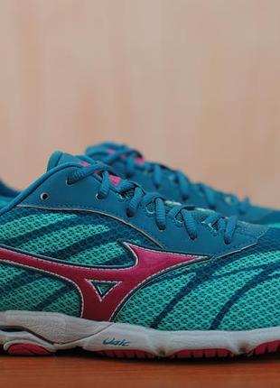 Синие с бирюзовым кроссовки mizuno wave hitogami 3, 40 размер. оригинал