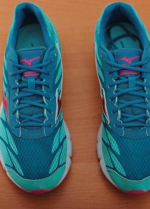 Синие с бирюзовым кроссовки mizuno wave hitogami 3, 40 размер. оригинал6 фото