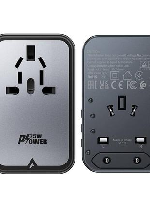 Сзу acefast z1 pd75w gan (3*usb-c+2*usb-a)5 фото