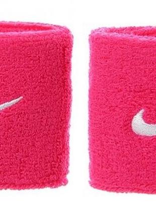 Напульсник nike swoosh wristbands 2 pk vivid pink/white рожевий уні osfm