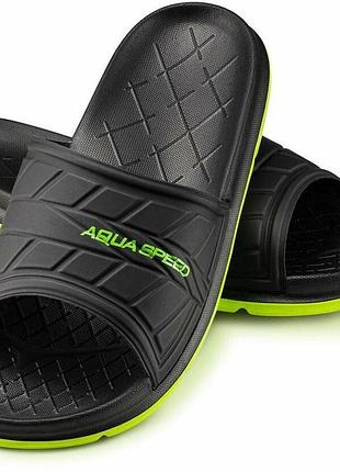Шльопанці aqua speed aspen 8486 чорний, жовтий чол 42