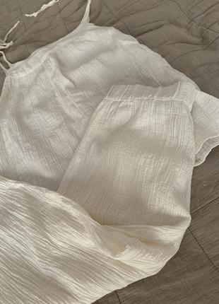 Домашняя одежда пижама костюм лен шелк премиум zara home5 фото