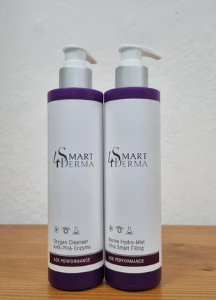 Smart 4 derma age perfomance набор гидро мист + гель для вмивання