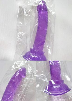 Силиконовый фалоимитатор фалос резиновый фиолетовый женский резиновый с присоской интимные игрушки секс бдсм