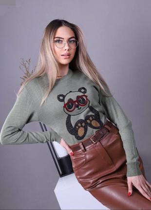Свитер женский, трикотаж, туречица