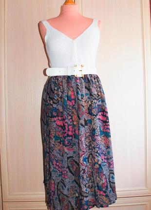 Юбка шифоновая плиссированная плиссе летняя миди