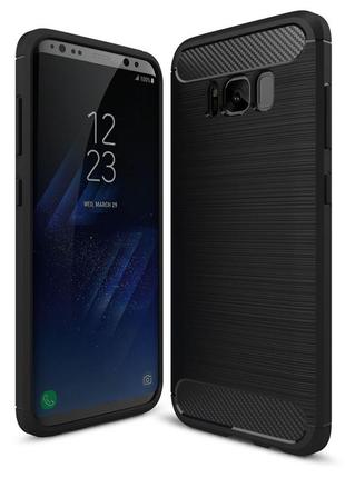 Чохол fiji polished carbon для samsung s8 plus (g955) противоударный бампер чорний